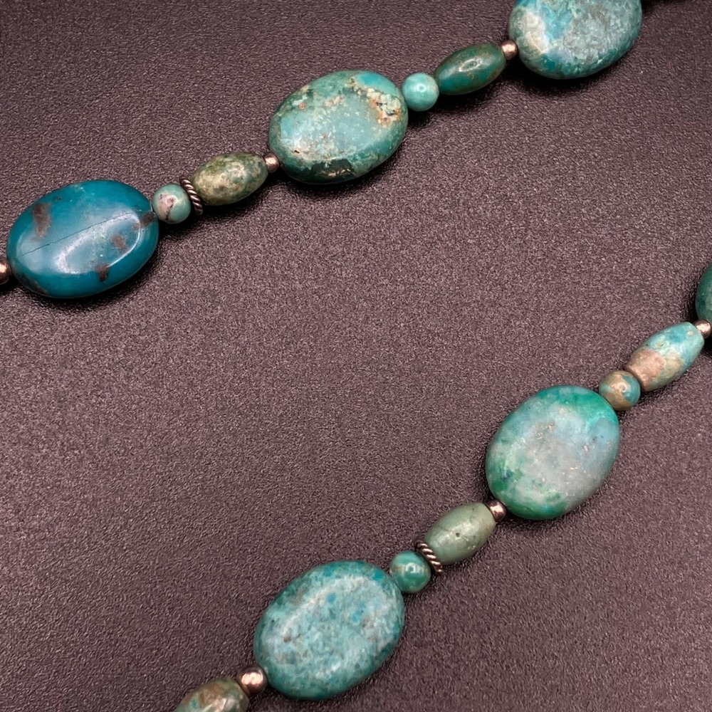 Barse Necklace Blue Stone Beaded Sterling Silver 16-18 Inch - Picture 5 of 8